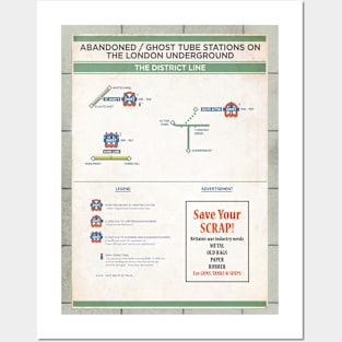 District Line - Abandoned Ghost Stations on the London Underground Posters and Art